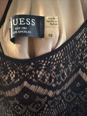 Guess Black Lace Dress with Nude Lining